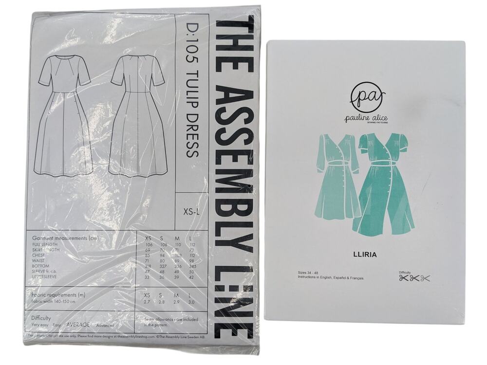 SALE! Lot Retro Dress Patterns PAULINE ALICE "Lliria"  THE ASSEMBLY LINE "Tulip"